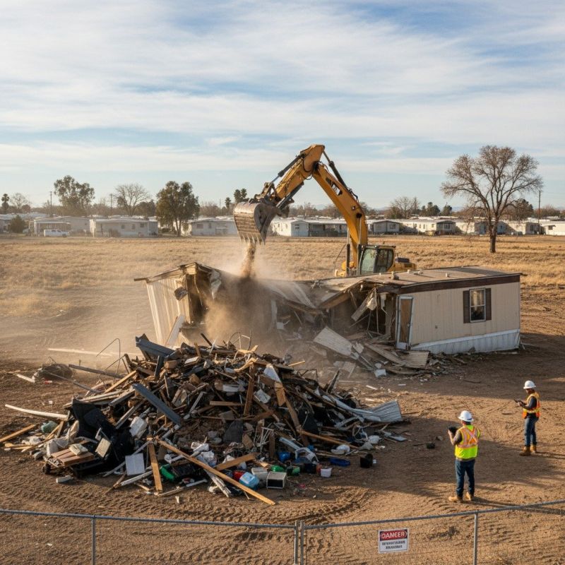 Double Wide Demolition in Katy, TX